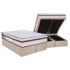 Conjunto Box Baú King: Colchão Espuma Paropas Molas Ensacadas Basic + 