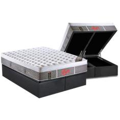 Cama Box Baú Queen: Colchão Molas Pocket Ensacadas Castor Light Stress