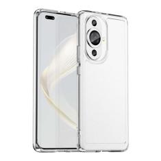Capa e capa para Huawei Nova11 Pro, botão de pressão flexível, capa transparente, anti-impressões digitais, proteção total de 360°