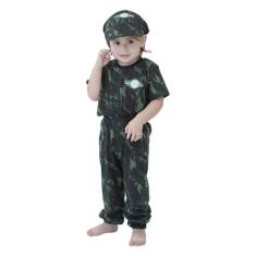 Fantasia Infantil Menino Soldado Camuflado Temático Verde - anjo da ma