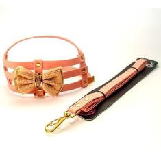 Peitoral E Guia Charminho Para Cães Linha Luxo - Bicho Com Luxo