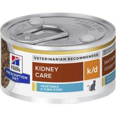 Ração Úmida Hill's Prescription Diet Lata Sabor Atum k/d Cuidado Renal para Gatos - 82 g