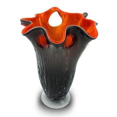 Vaso Decorativo Vidro Marrom Laranja 34X27X27