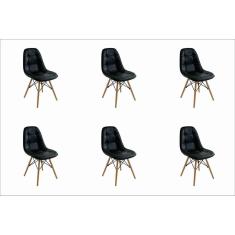 Conjunto 6 Cadeiras Botone Eiffel Rivatti Preto