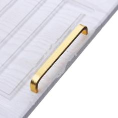 4/6/8/10/12 Polegadas Ouro Preto Prata Alças de Alumínio Porta de Cozinha Armário Alça Reta Puxadores Hardware de Móveis, 128mm Sólido, Ouro, 2 Peças