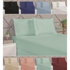 jogo lençol cama box solteiro lencois quarto toque macio fronha lisa m