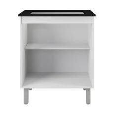 Balcão Para Cooktop 5 Bocas Com 2 Portas Jade Branco - Moblis