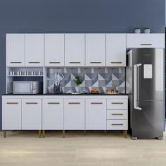 Cozinha Completa Atenas 12 Portas 3 Gavetas Branco - Kaiki Móveis, Bra