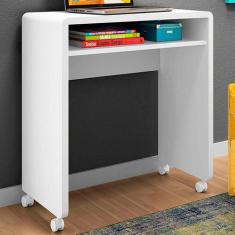 Mesa Escrivaninha Smile 1 Prateleira Branco - Olivar Móveis, Branco, I