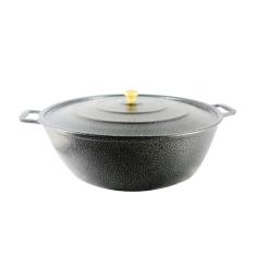 Tacho Restaurante Alça de Alumínio Fundido Craqueado Preto 45cm - DIVI
