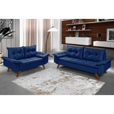 Conjunto De Sofa Bariloche 2 E 3 Lugares Essencial Estofados