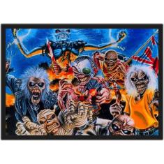 Quadro Decorativo Bandas Iron Maiden Eddies Com Moldura Salas E Quarto