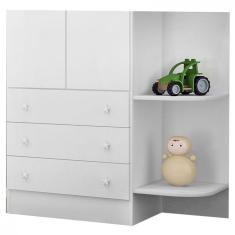 Guarda Roupa Doce Sonho Branco com Cantoneira Qmovi