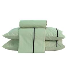 Jogo de Cama Milano Liso Queen 04 Peças - Percal 200 Fios c/ Viés - DO