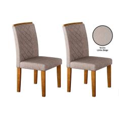 Cadeira Sala de Jantar Jade Kit 2 Un Imbuia/Bege Turim - Rufato
