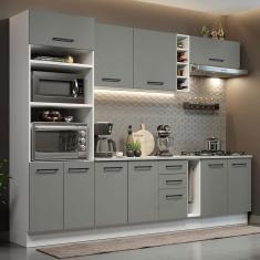 Cozinha Completa 290006 Com Armário E Balcão Branco/Cinza