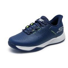 Skechers Viper Court Reload masculino, Azul-marinho/amarelo, 42