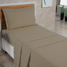 Jogo de Lençol Solteiro 03 Peças Aba Americana Percal 400 Fios - Maria