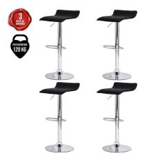 Kit 4 Banquetas Belo Horizonte Preta