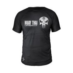 Camiseta Muay Thai Caveira Justiceiro Dry Fit Uv - Preta - Uppercut