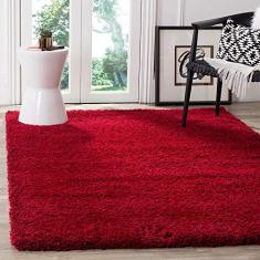Tapete para Sala e Quarto Peludo Luxo Casa Dona 200x250cm Vermelho Nobre