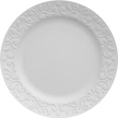 Prato raso em porcelana, modelo Tassel, Ø 26,5 cm, Germer, Branco