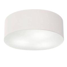 Plafon Cilíndrico Md-3057 Cúpula Em Tecido 55x15cm Branco - Bivolt