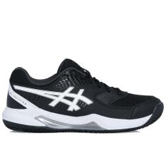 Tênis Asics Gel Dedicate 8 Clay Preto e Branco-Masculino