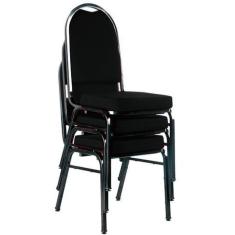 03 Cadeiras Para Hotel E Auditório Linha Hotel Preto