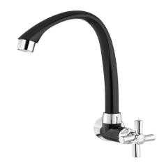 Torneira de Parede Tigre ABS Bica Alta Móvel Preta e Cromado 0629 - Tigre Torneiras (Preto)