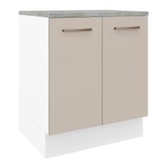 Balcão Armário de Cozinha 70 cm 2 Portas Branco/Crema Agata Madesa, Br