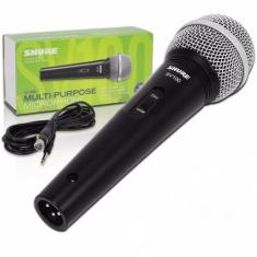 Microfone De Mão Multifuncional Com Fio Sv100 Preto Shure