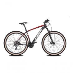 Bicicleta Aro 29 Ksw Xlt 24v K7 Câmbios Shimano Freio Hidráulico Garfo Trava Pneu Faixa - Preto/vermelho/branco Tam.17