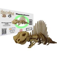 Brinquedo Educativo Quebra Cabeça 3d Dinossauro Dimetrodonte Mdf - Mon