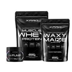Kit Whey Muscle Protein 900g + Pré-Treino 4-Pump 100g + Wazy Maize 800g - Xpro Nutrition-Unissex