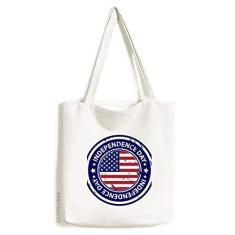 Bolsa de lona com a bandeira do dia da independência dos EUA bolsa de compras casual