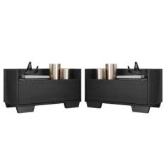 Kit c/ 2 Mesas de Cabeceira 60 cm c/ Pés Quadrados Multimóveis Preta