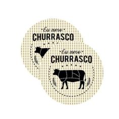 Sousplat Churrasco Bege - NSW, com base, 2 Peças