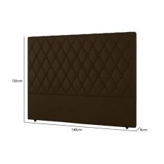 Painel De Cama Box Estofada Casal Camponesa Veludo Cacau - Simbal