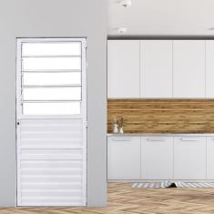 Porta De Alumínio Basculante 210x86cm Fortline Atlântica Branco