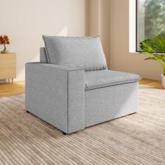 Sofá Modular Com Braço Esquedo 105cm Zen Cabecasa Madeiramadeira Cinza
