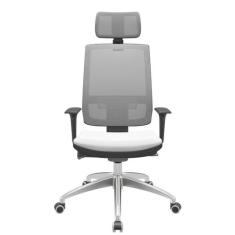 Cadeira Office Brizza Tela Cinza Com Encosto Assento Aero Branco Autoc
