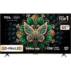 Smart TV TCL 65C6K 65 Polegadas 4K Mini LED QLED Preto com Android TV Dolby Vision Dolby Atmos Bivolt