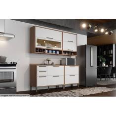 Cozinha Completa Syrah 4 Peças (2 Armários + 2 Balcões) C4P04 Sevilha/Branco - Ronipa