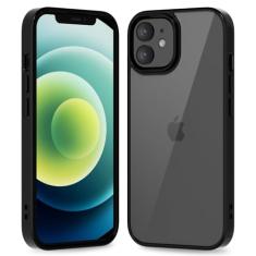 oakxco Capa fina e fina transparente para iPhone 12/iPhone 12 Pro, capa rígida híbrida transparente de plástico e borracha de silicone macio, capa protetora leve acrílica não amarela para mulheres,