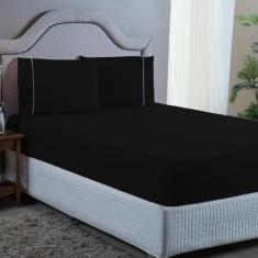 Jogo de Cama King com Elástico e Fronha 400 Fios com Ponto Palito 3 Pe