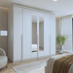 Guarda-Roupa Casal com Espelho 6 Portas 4 Gavetas Alonzo