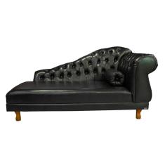Sofá Chesterfield Elisabeth Divã 1,43m- Corano preto/ decoração, sala, consultório, psicólogo
