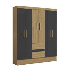 Guarda Roupa Coimbra 6 Portas Atacama / Grafite - Aramóveis