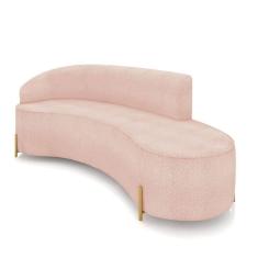 Sofá 4 Lugares Orgânico 220cm Pé Dourado Morgan Bouclê Rosê D03 - D`rossi